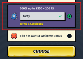 Bonus-Dialog AllySpin: 300 % mit Code TASTY