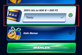 Bonus-Dialog BassBet: 300 % plus Freispiele