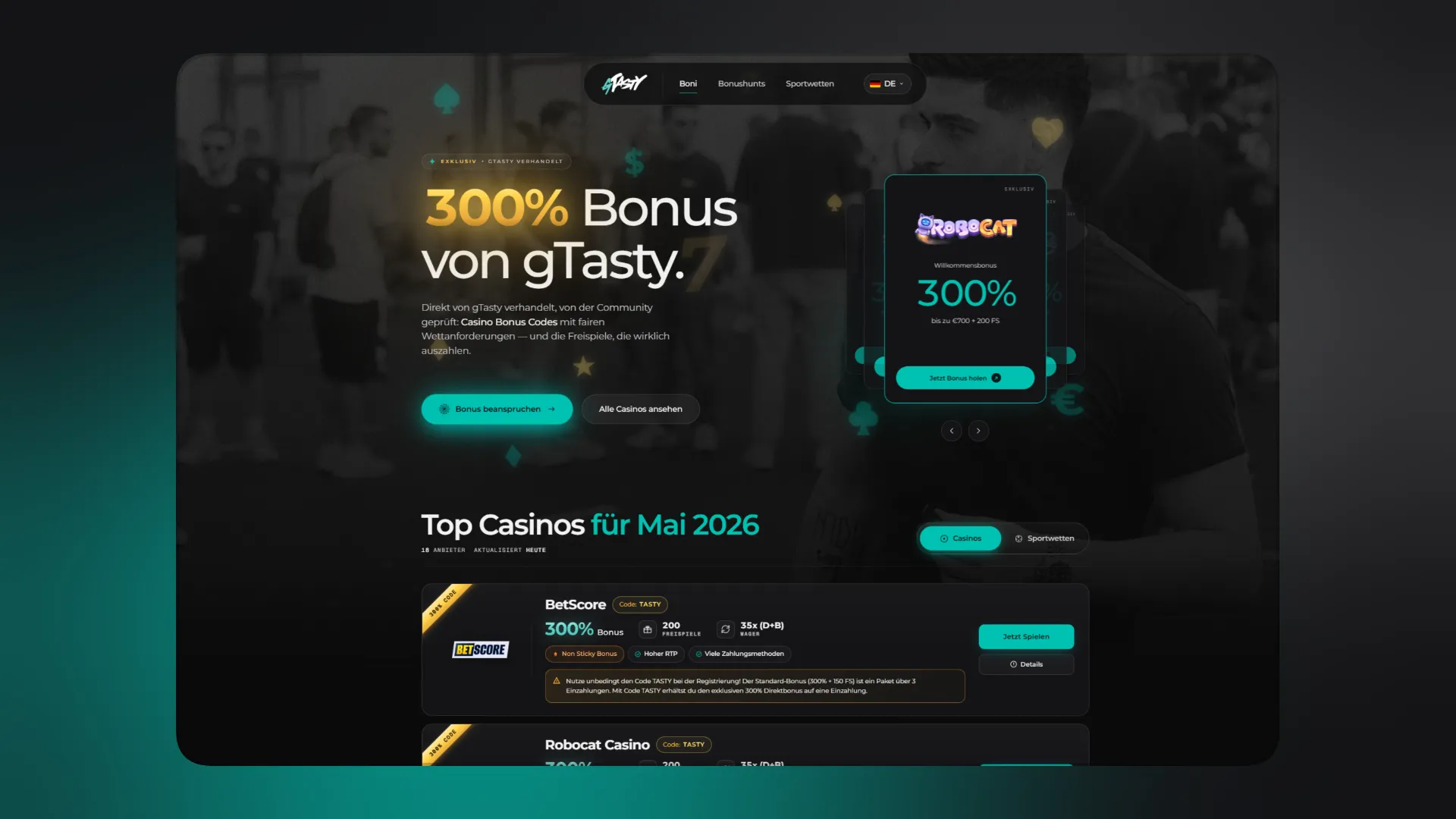 Online Casino Übersicht der gTasty Partner-Casinos